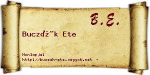 Buczák Ete névjegykártya